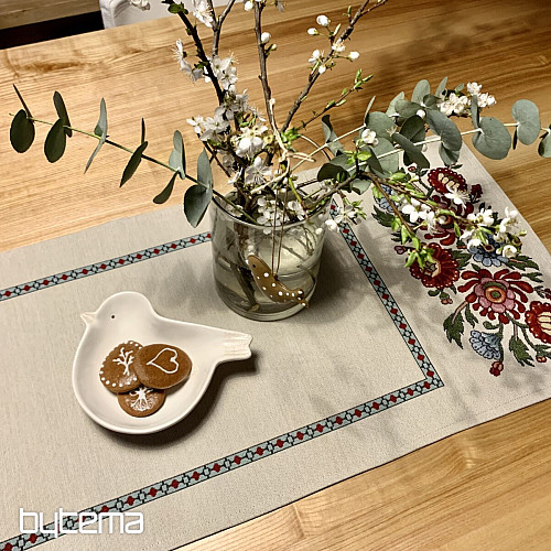 Nappe tapisserie, foulard FLEURS PEINTES