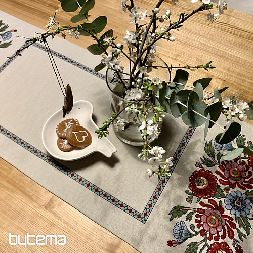 Nappe tapisserie, foulard FLEURS PEINTES