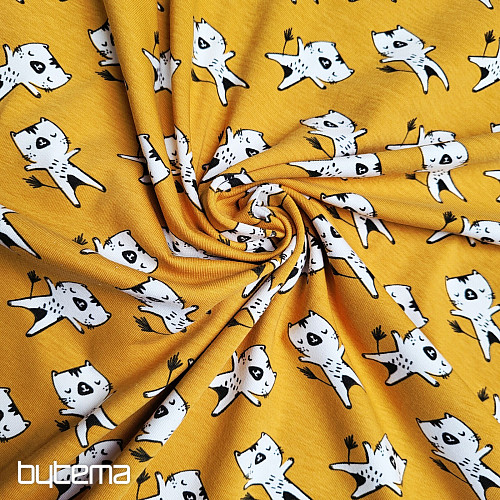 Tricot en coton CHATONS ocre