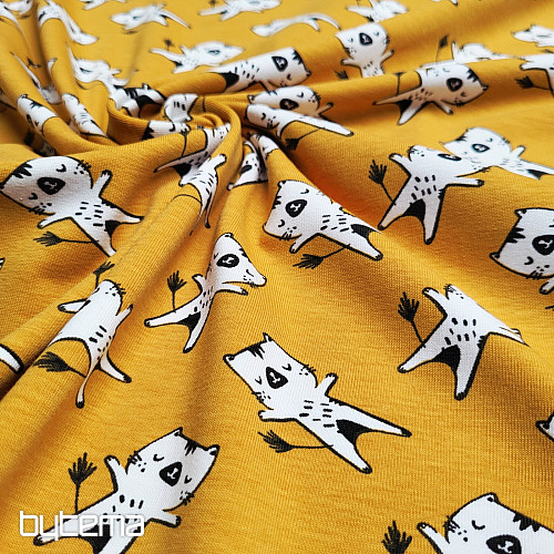 Tricot en coton CHATONS ocre