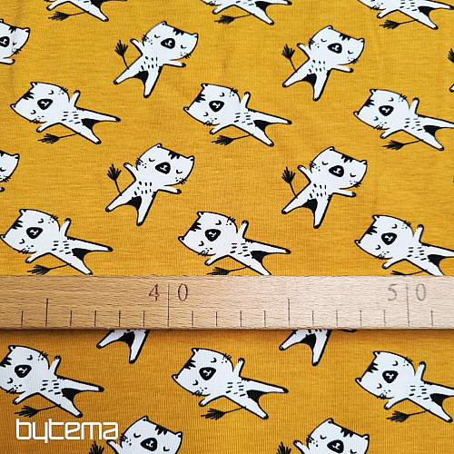 Tricot en coton CHATONS ocre