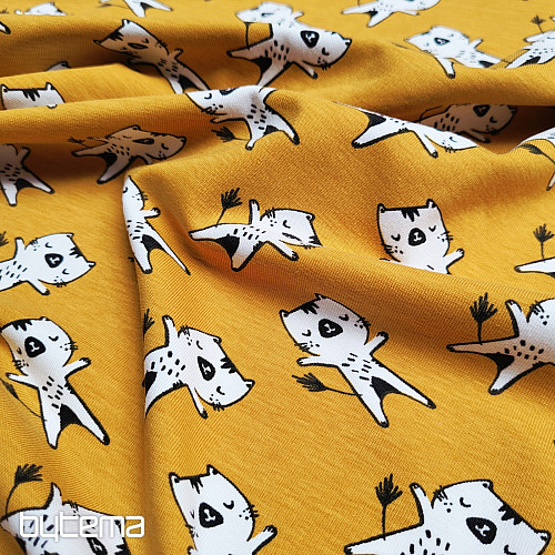 Tricot en coton CHATONS ocre