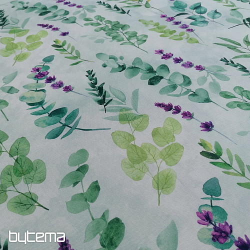 Tissu déco FEUILLES vert