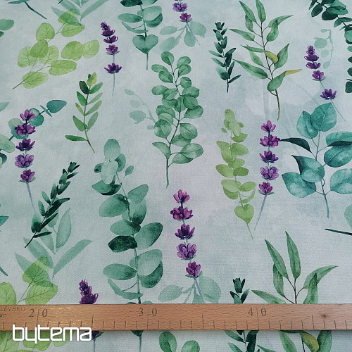 Tissu déco FEUILLES vert
