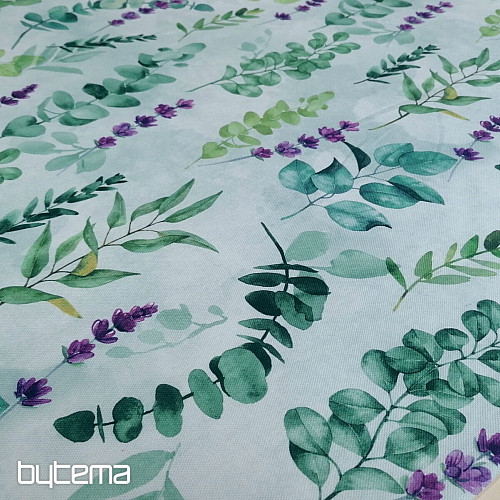 Tissu déco FEUILLES vert