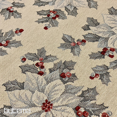 Nappe tapisserie, écharpe ETOILE DE NOEL ARGENT