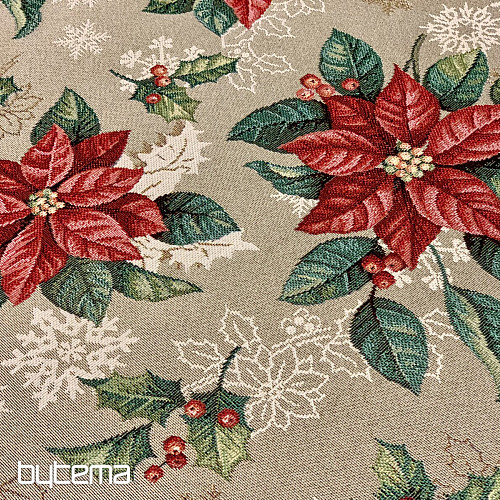 Nappe tapisserie, écharpe ETOILE DE NOËL ROUGE