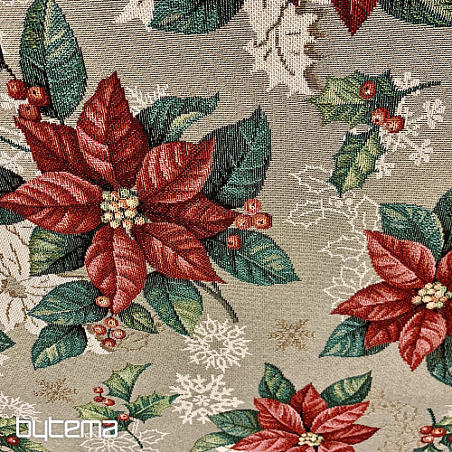 Nappe tapisserie, écharpe ETOILE DE NOËL ROUGE
