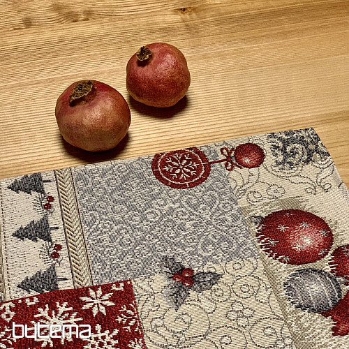 Nappe et foulard en tapisserie NOËL MODERNE