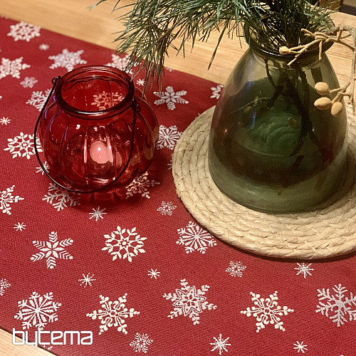 Nappe et foulard en tapisserie DRAPEAU ROUGE