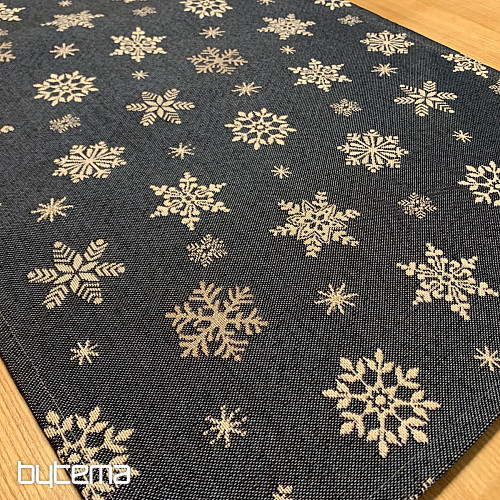 Nappe Gobelin, écharpe Flocon bleu