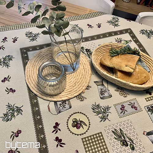 Nappe tapisserie, châle OLIVE