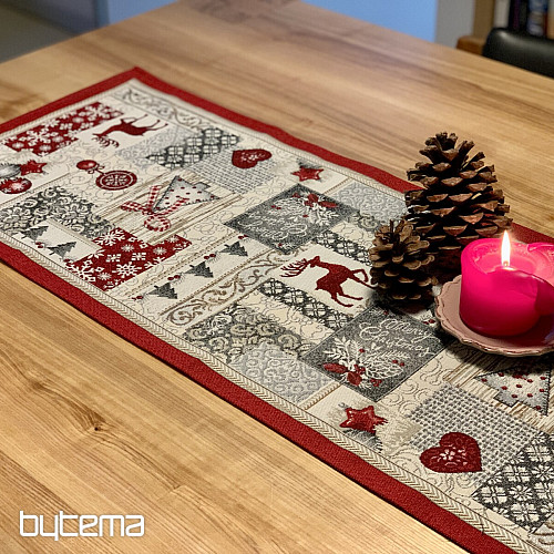 Nappe tapisserie, écharpe JOYEUX NOËL