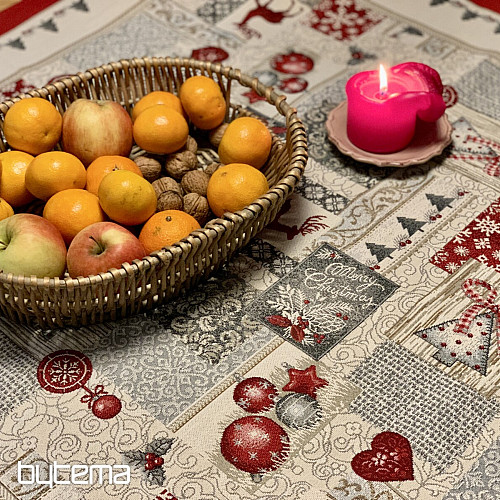 Nappe tapisserie, écharpe JOYEUX NOËL