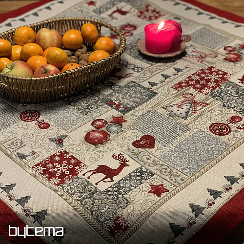 Nappe tapisserie, écharpe JOYEUX NOËL
