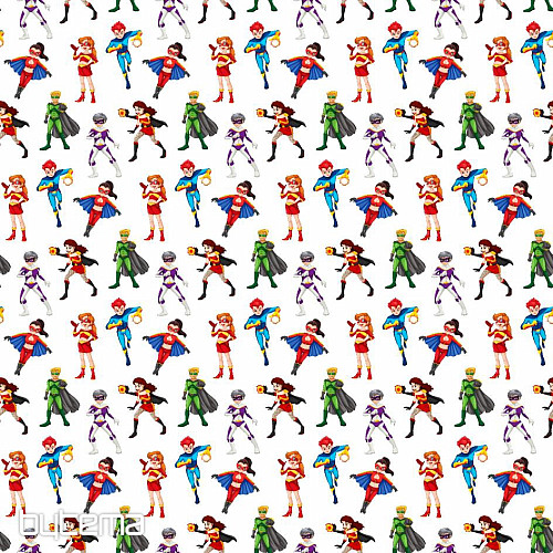 Satin de coton enfant ACTION HEROES digital