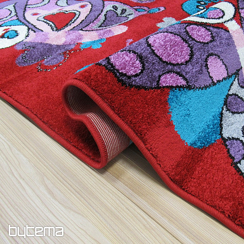 Tapis enfant BELLA Papillons rouge