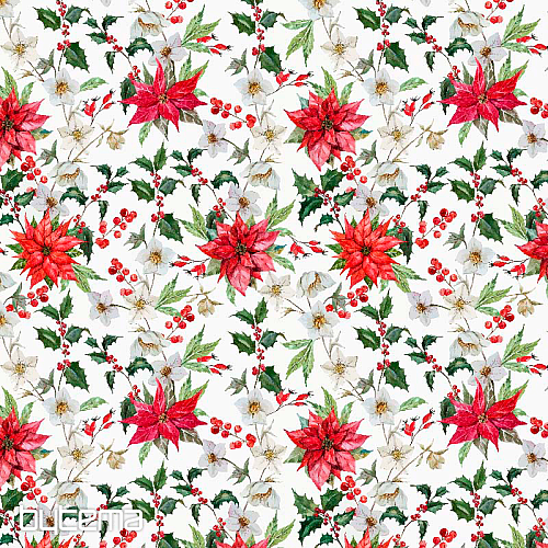 Tissu déco COLMAR poinsettia 401