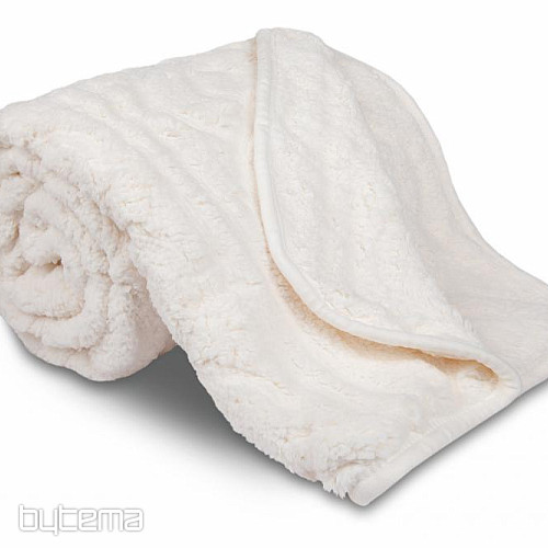 Couverture en peau de mouton - 150x200 crème