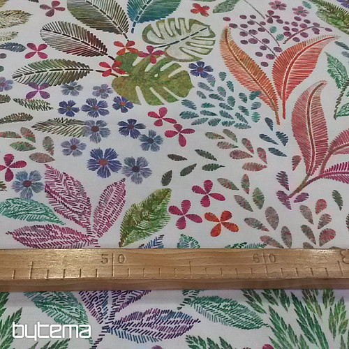 Tissu décoratif MELIA LEAVES coloré