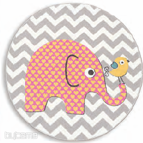 Tapis rond enfant PASTEL Éléphants