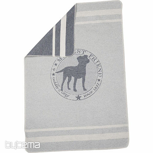 Couverture en coton DF pour chiens BEST FRIEND st. gris