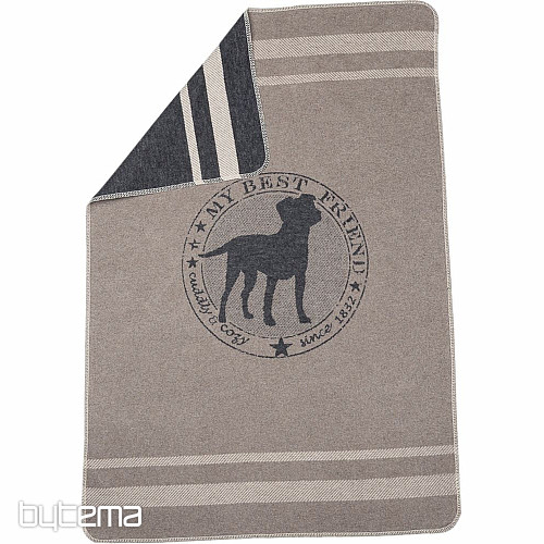 Couverture en coton DF pour chiens BEST FRIEND tm. gris