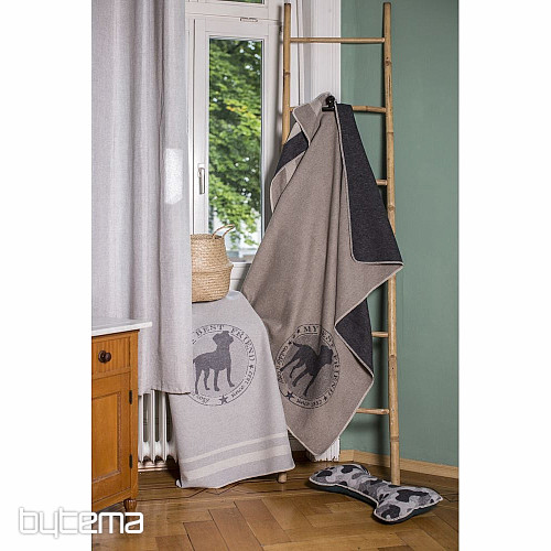 Couverture en coton DF pour chiens BEST FRIEND tm. gris