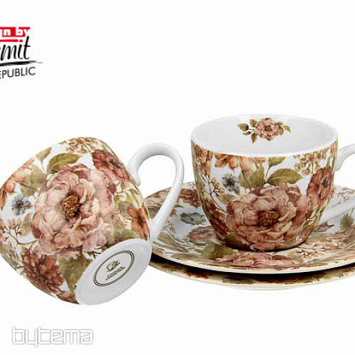 Lot de 2 tasses à expresso blanches Pastel Flowers 90 ml