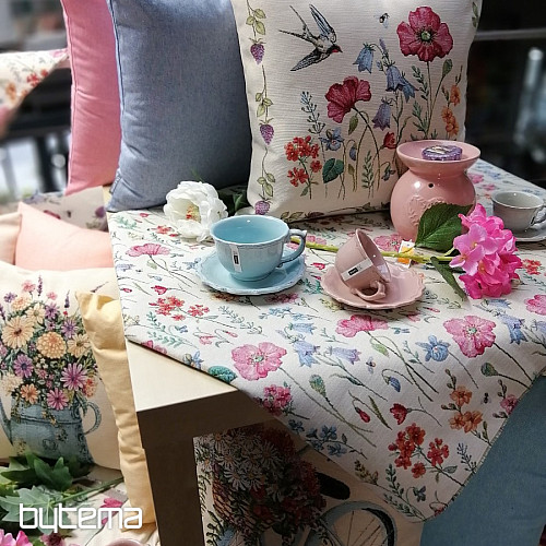 Housse de coussin tapisserie PRAIRIE AVEC UNE HIRONDELLE
