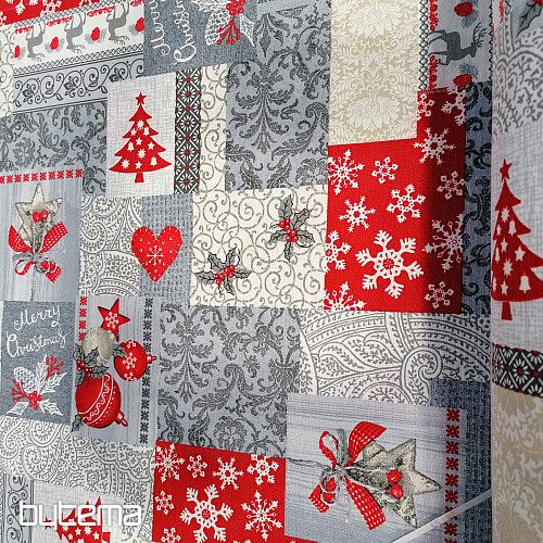 Tissu déco PATCHWORK Noël gris