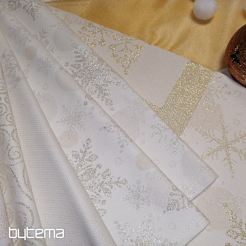 Décor de table de Noël FLOCONS ET OR
