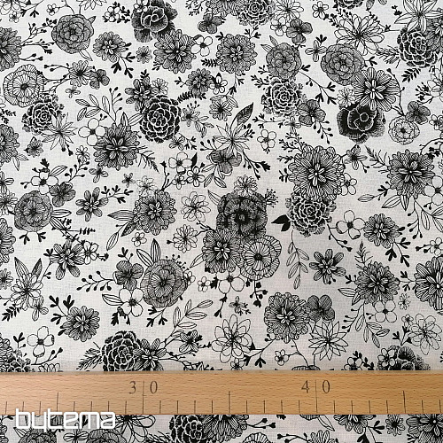 Tissu coton FLEURS FLORAL 1