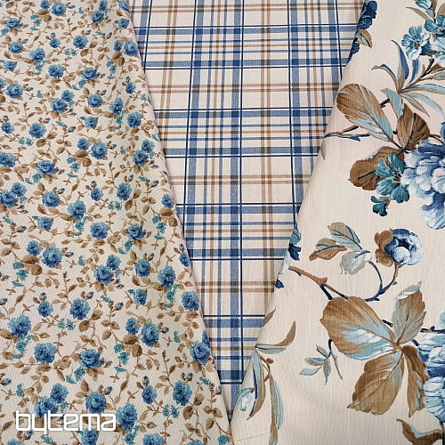 tissu décoratif LAURA - carreaux bleus