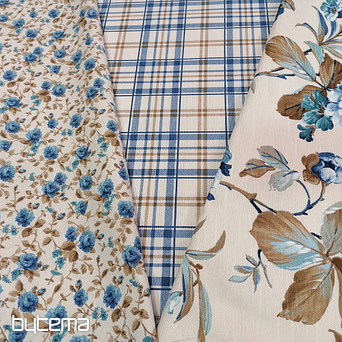 tissu déco LAURA - petites fleurs bleues