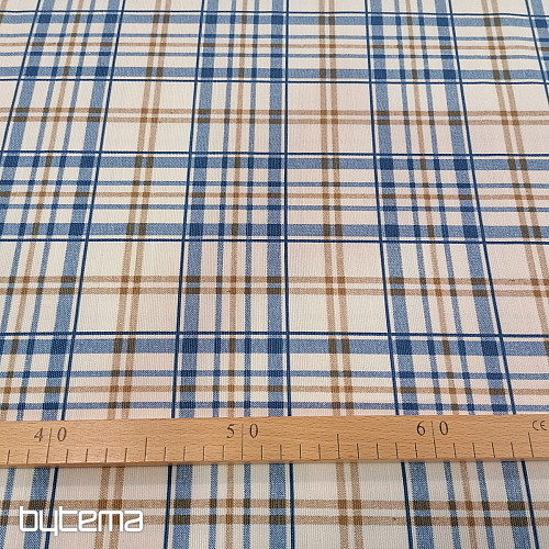 tissu décoratif LAURA - carreaux bleus