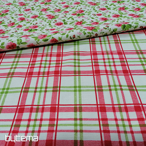 tissu de décoration LAURA - carreaux roses