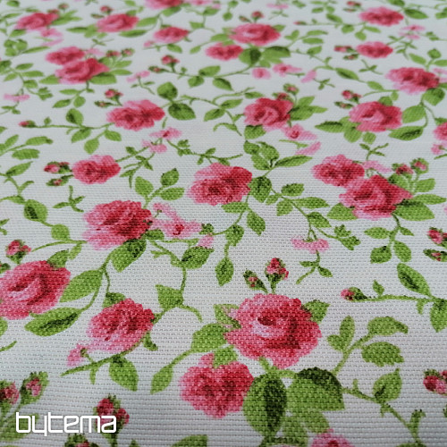 tissu déco LAURA - petites fleurs roses