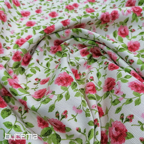 tissu déco LAURA - petites fleurs roses
