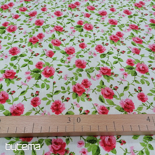 tissu déco LAURA - petites fleurs roses