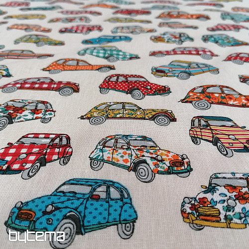 Tissu en coton AUTO coloré