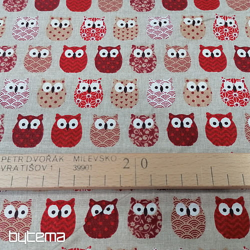 Tissu décoratif MINI CHOUETTES 4