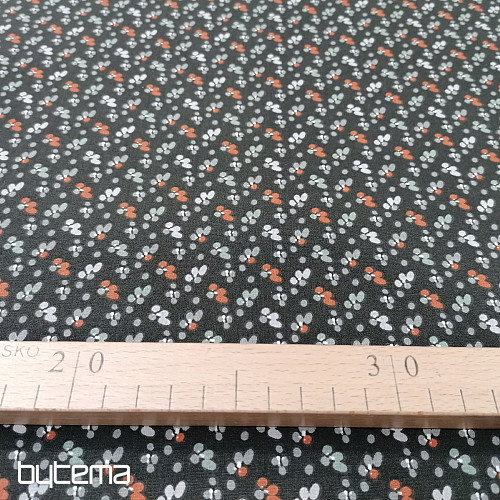 Tissu coton FLEURS FILOMENA noir