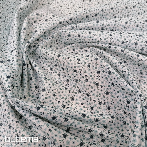 Tissu coton TOMETA fleur bleu