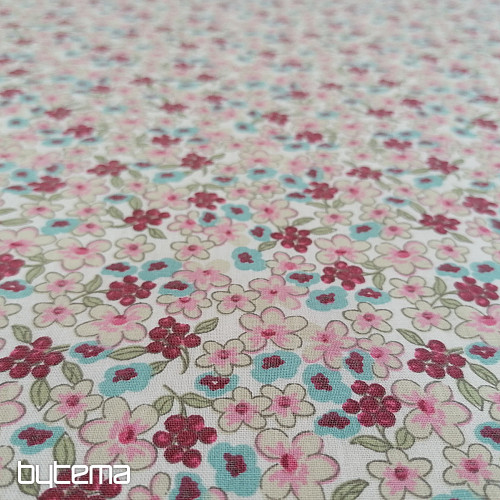Tissu coton LILAS rose