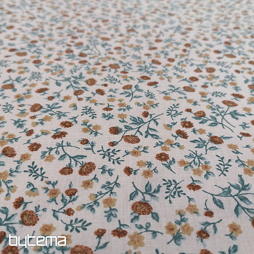 Tissu coton ELEONI turquoise
