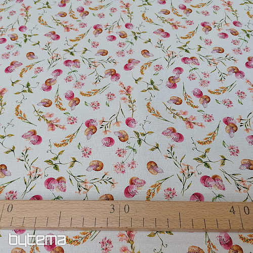 Tissu coton OEUFS ROSE