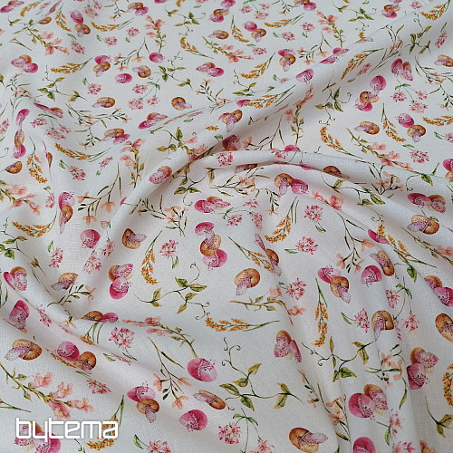 Tissu coton OEUFS ROSE