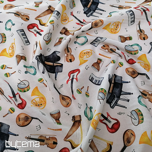 Tissu de coton MUSIQUE