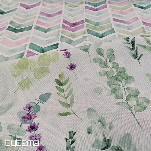 Tissu déco FEUILLES vert
